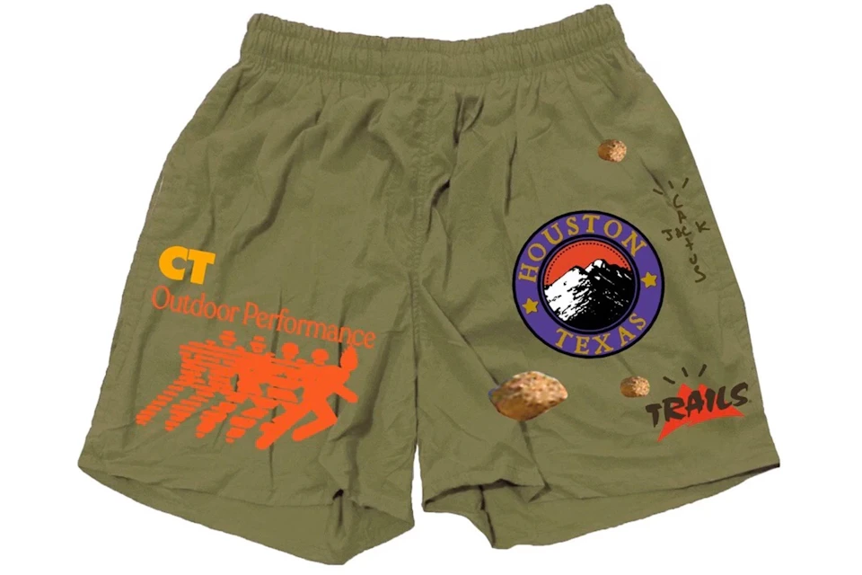 Travis Scott Running Wild Shorts Olive