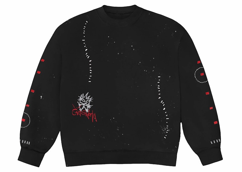 Travis Scott Stitched Crewneck Black Men's - FW22 - US