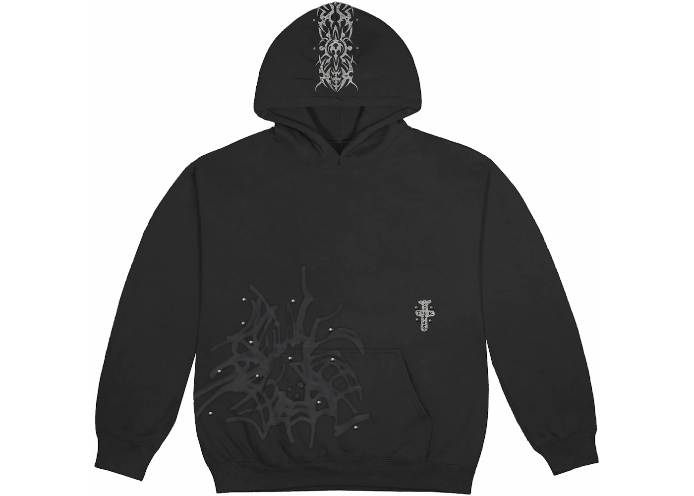 Travis Scott Studded Pullover Hoodie Black Men's - FW22 - US
