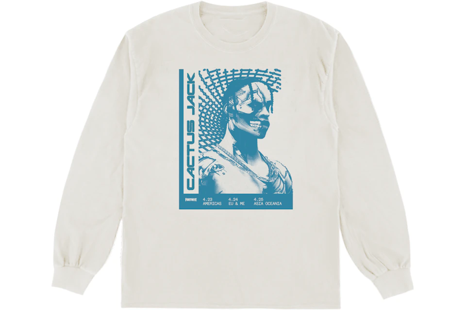 Travis Scott T-3500 Repeat L/S Tee White