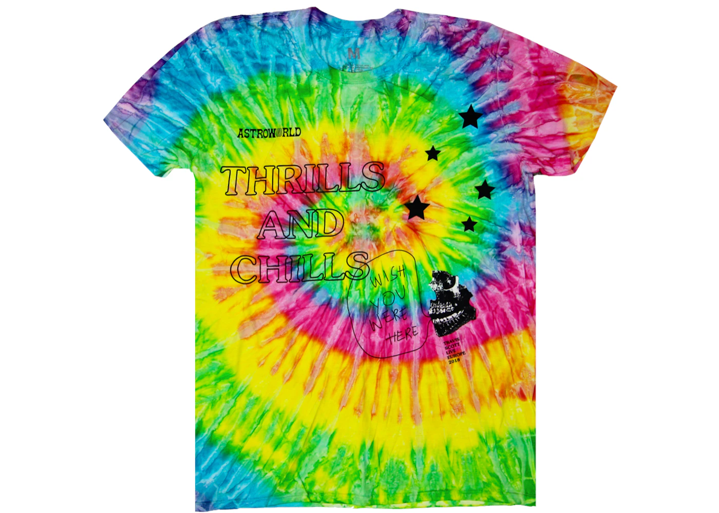 Travis Scott Thrills And Chills Europe Tee Tie Dye Men s SS18 GB