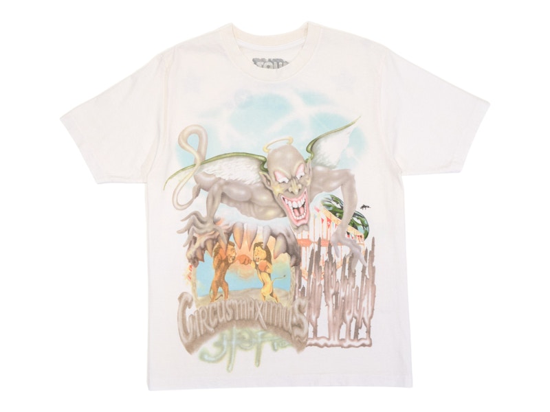 Pre-owned Travis Scott Men's Utopia Circus Maximus 2023 Tour Iii Tee Shirt In White