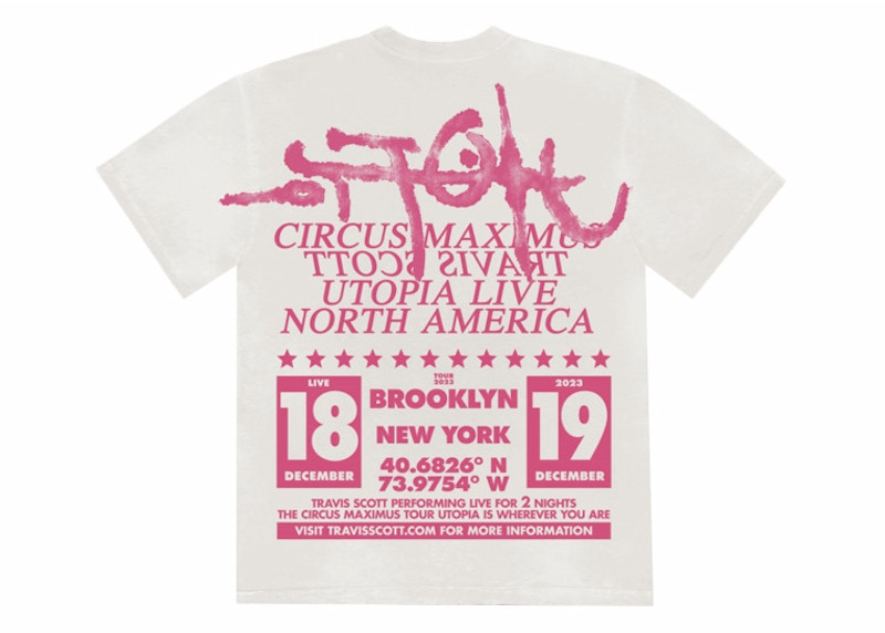 Pre-owned Travis Scott Men's  Utopia Is In Brooklyn Tee Shirt In White