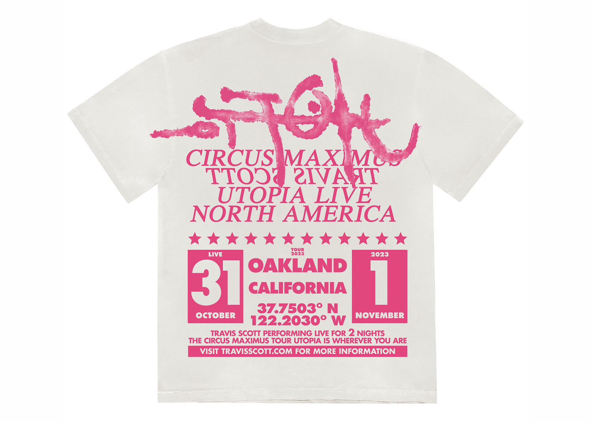 Travis Scott Utopia Is In Oakland T-shirt White