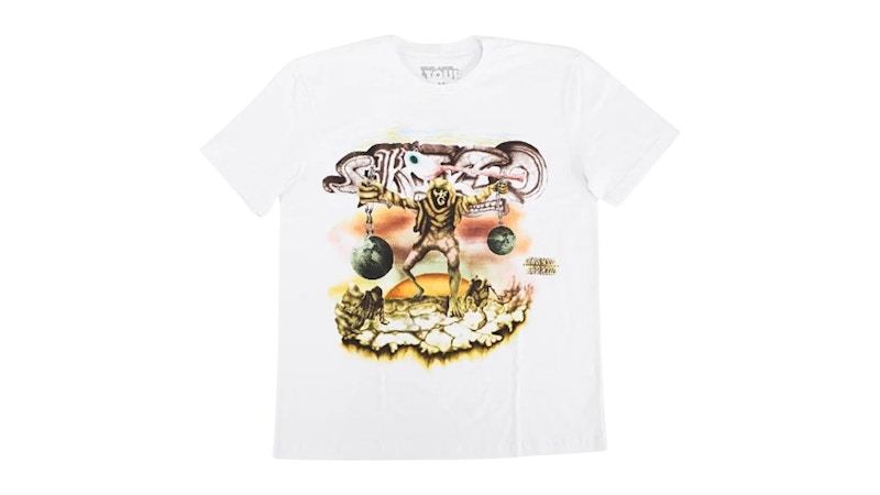 Pre-owned Travis Scott Men's Utopia Tour Skitzo Circus Maximus South America Tee Shirt In White