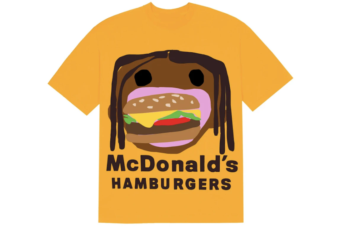 Travis Scott x CPFM 4 CJ Burger Mouth T-Shirt Gold