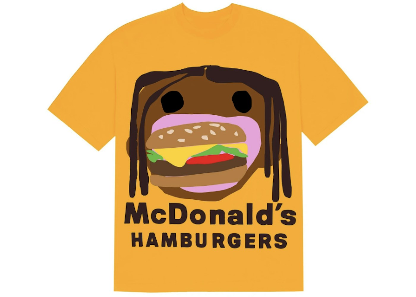 Travis Scott X Cpfm 4 Cj Burger Mouth T Shirt Gold Fw
