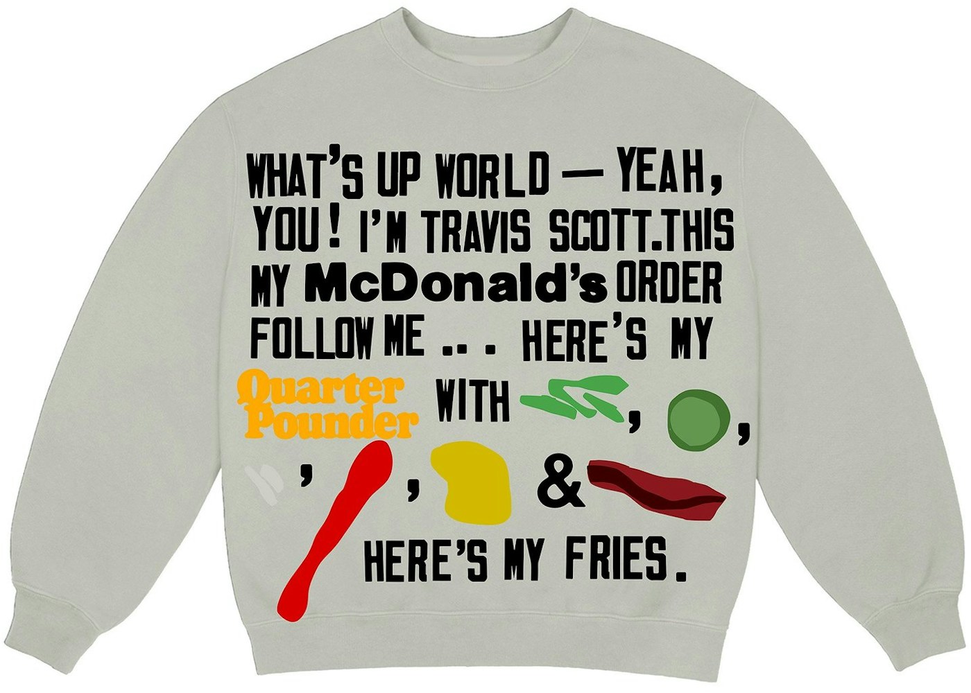 Travis Scott X Cpfm 4 Cj Script Crewneck Sweatshirt Grey Fw