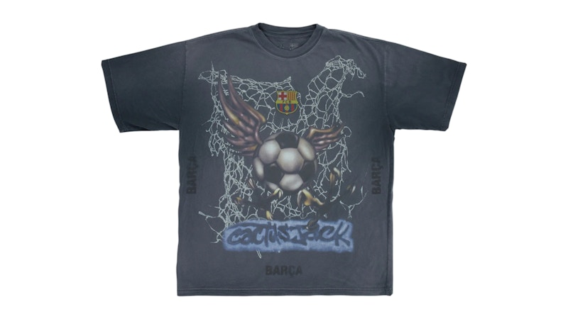Travis Scott x FC Barcelona Washed Spray Logo Tee Black