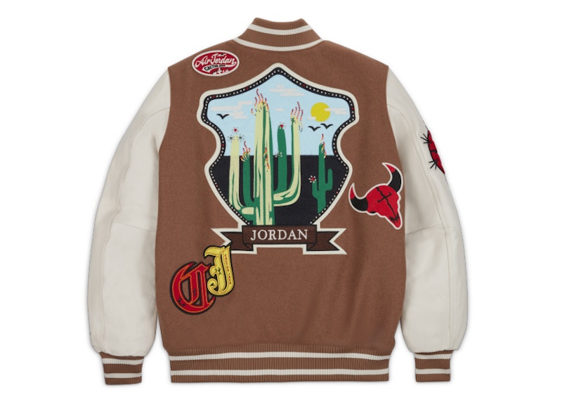 Travis Scott x Jordan Varsity Jacket Antique Brown Men's - FW22 - US