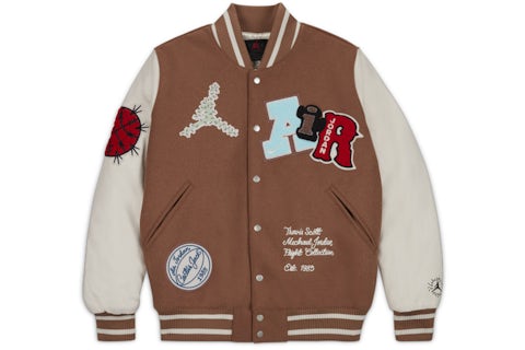 Travis Scott x Jordan Varsity Jacket Antique Brown Men's FW22 US