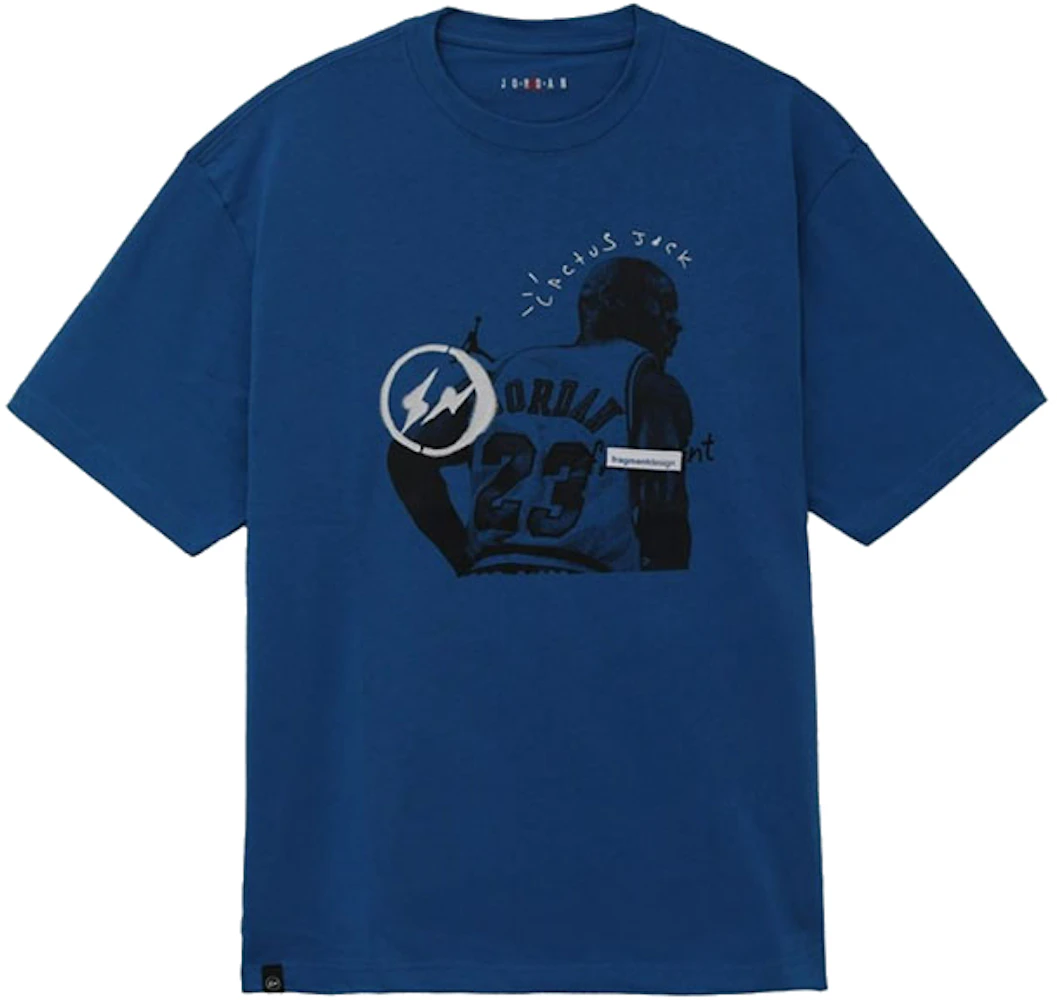 Travis Scott x Jordan x Fragment T-shirt Blue Men's - SS21 - US