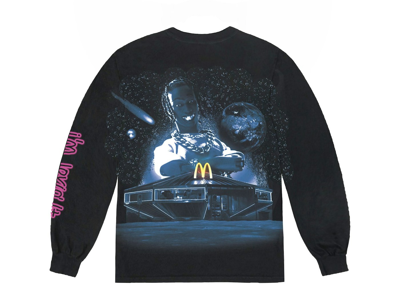 Travis Scott X Mcdonald S Action Figure Space L S T Shirt Black Fw