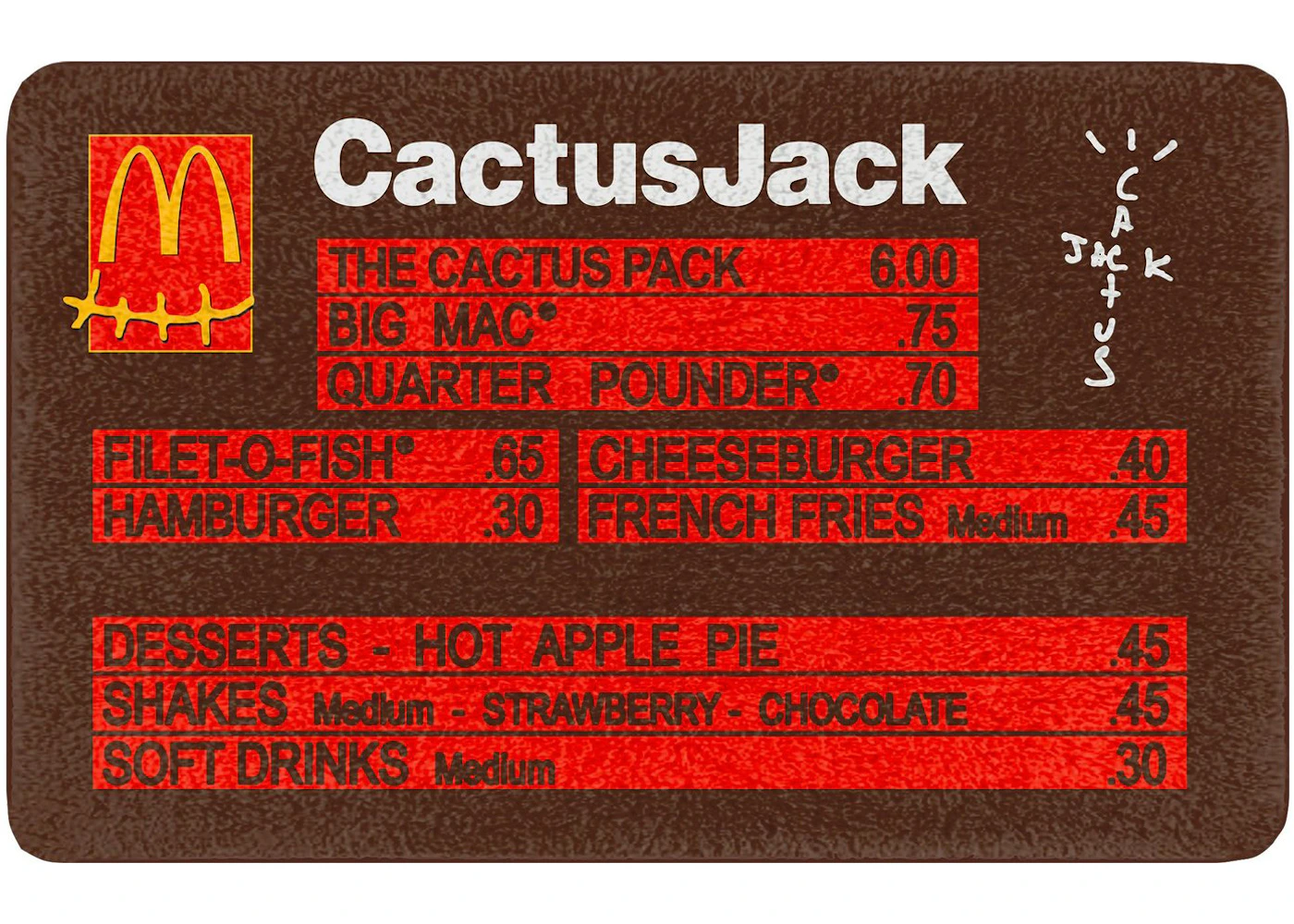Travis Scott x McDonalds CJ Menu Rug - US