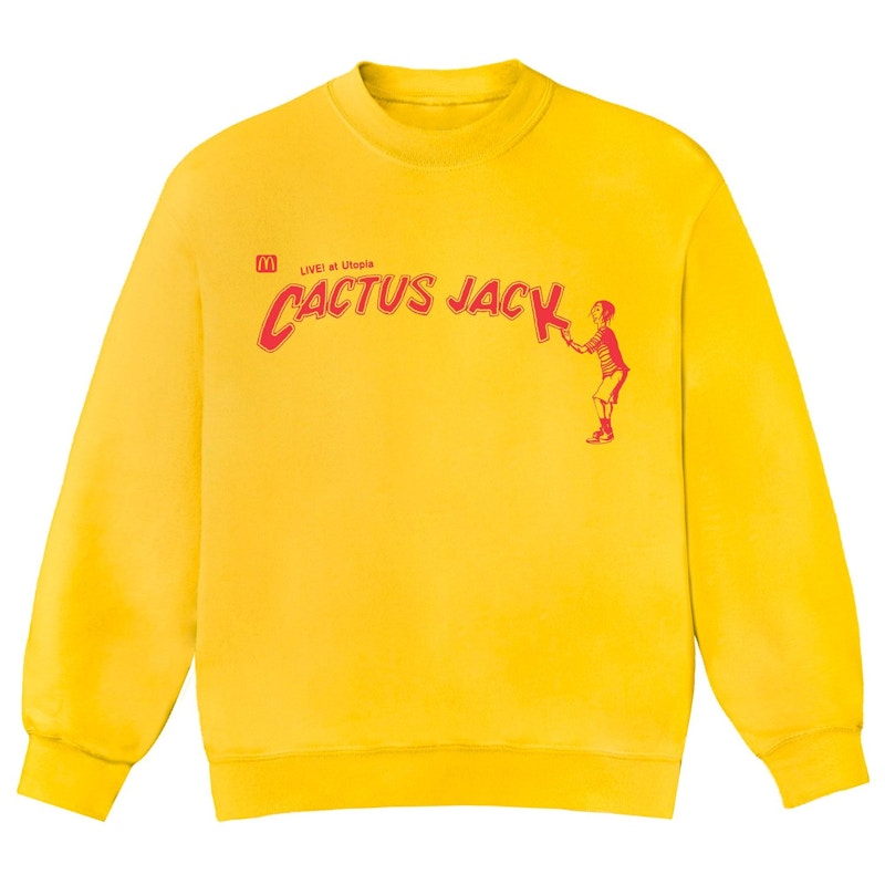 Travis Scott x McDonald's Cactus Jack Spelling Crewneck Yellow ...