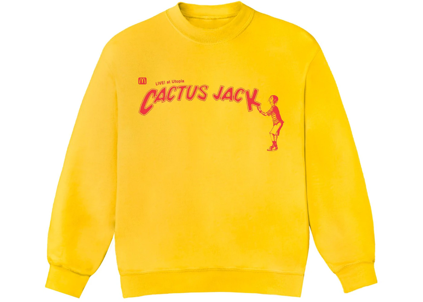 Travis Scott x McDonald's Cactus Jack Spelling Crewneck Yellow Men's - FW20 - US