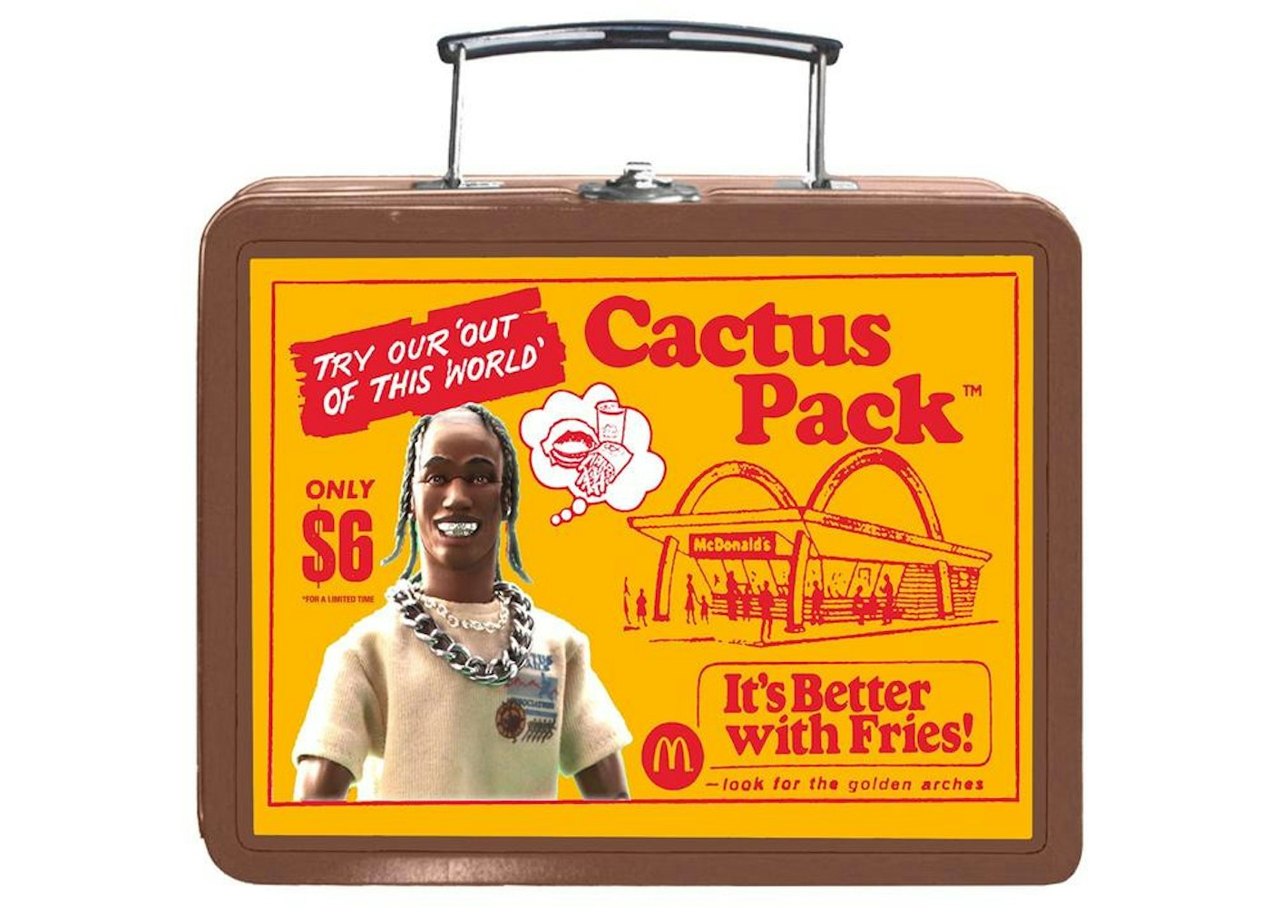 Travis Scott X Mcdonalds Cactus Pack Vintage Metal Lunchbox Travis Scott X Mcdonalds Cactus Pack Vintage Metal Lunchbox