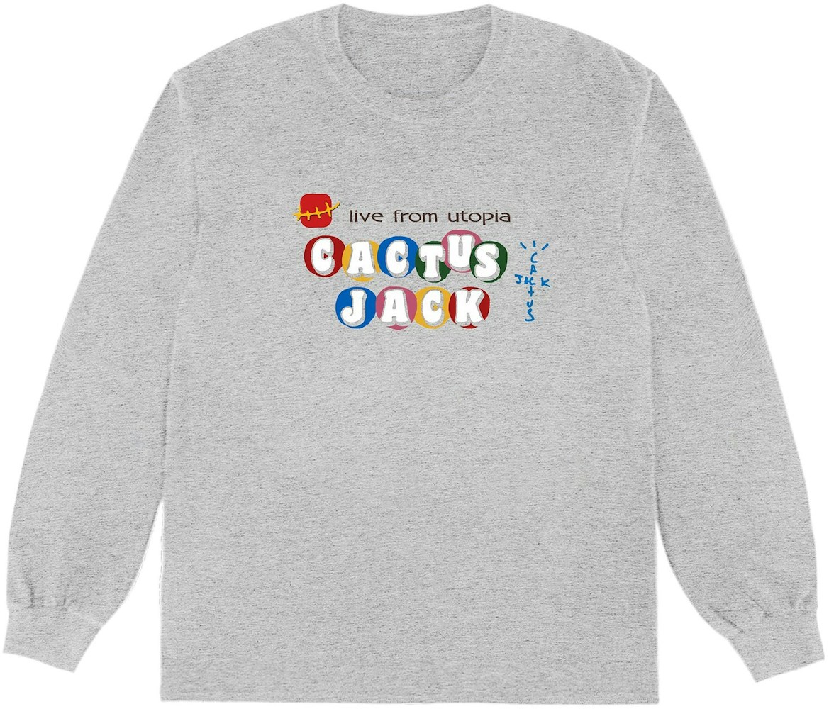 Travis Scott X Mcdonald S Cj Live From Utopia L S T Shirt Grey Fw