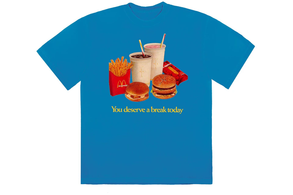 Travis Scott x McDonald's Deserve A Break III T-Shirt Blue