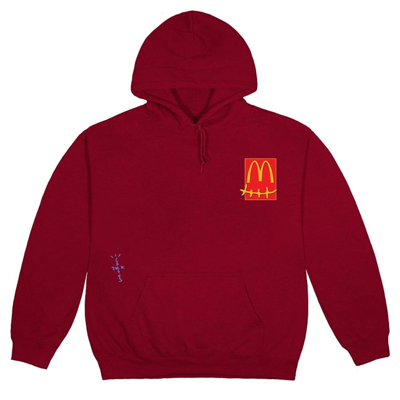 Travis Scott x McDonald s Live From Utopia Sticker Hoodie Burgundy