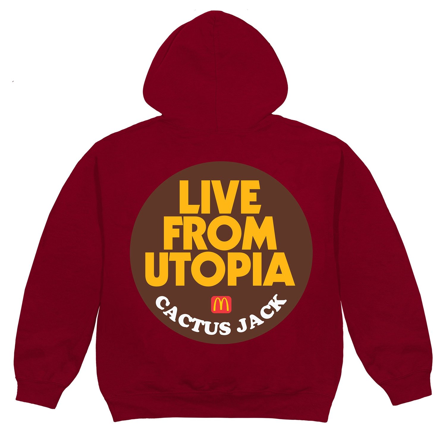 Travis Scott x McDonald's Live From Utopia Sticker Hoodie Burgundy