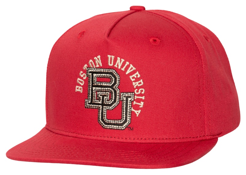 Pre-owned Travis Scott X Mitchell & Ness Boston University Snapback Hat In Red