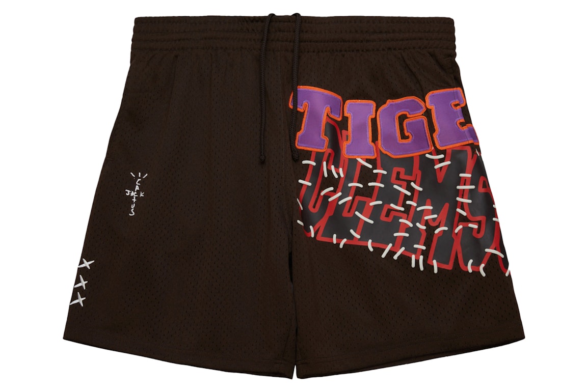 Pre-owned Travis Scott X Mitchell & Ness Clemson Tigers Basketball Shorts Brown