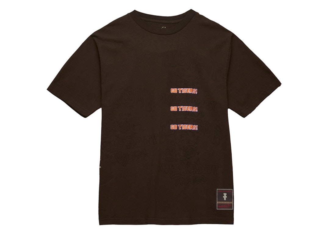 Pre-owned Travis Scott X Mitchell & Ness Clemson Tigers Seal T-shirt Brown