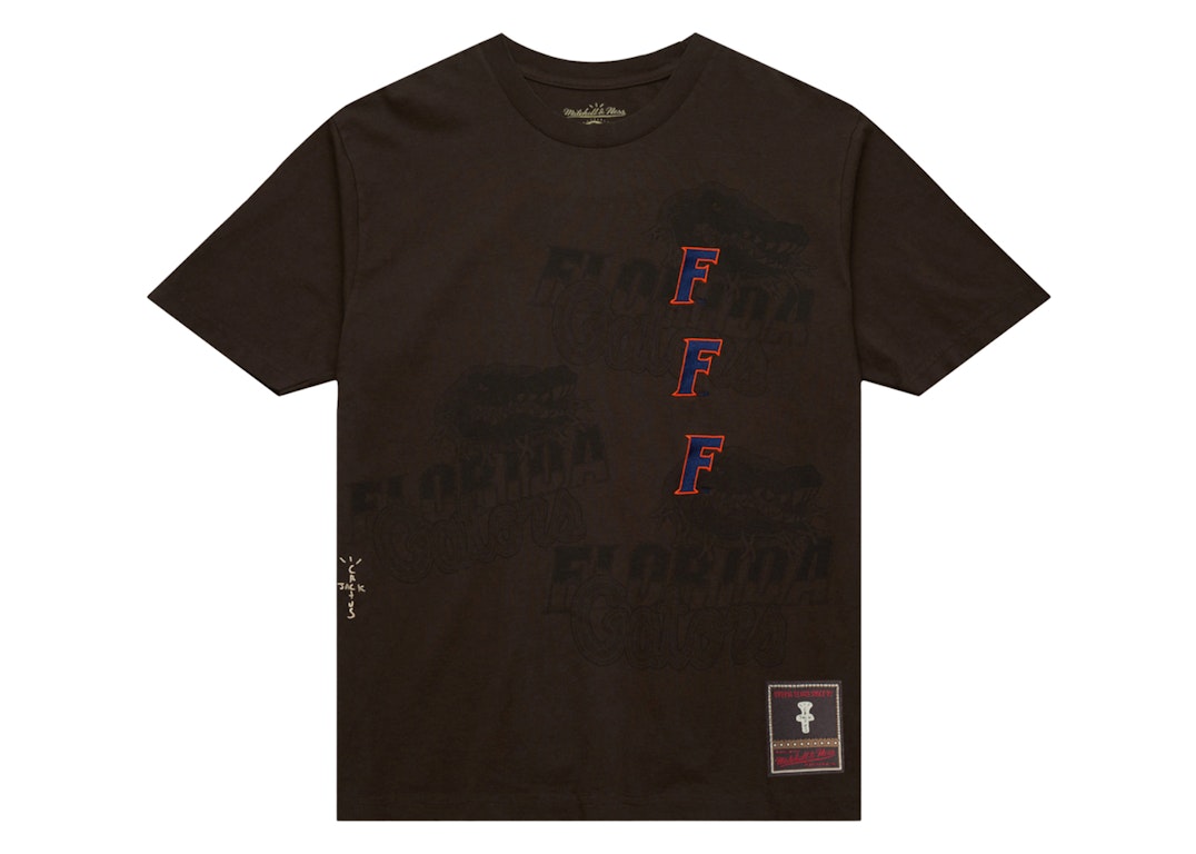 Pre-owned Travis Scott X Mitchell & Ness Florida Gators Seal T-shirt Brown