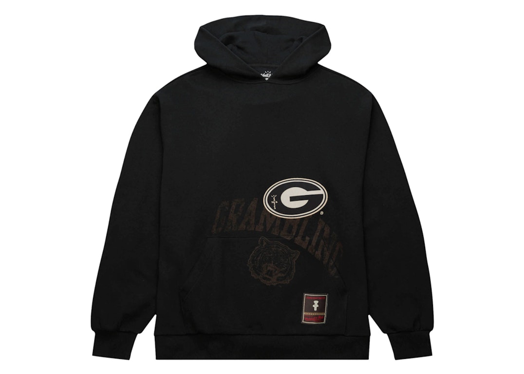 Pre-owned Travis Scott X Mitchell & Ness Grambling Tigers Overlap Pullover Hoodie Black