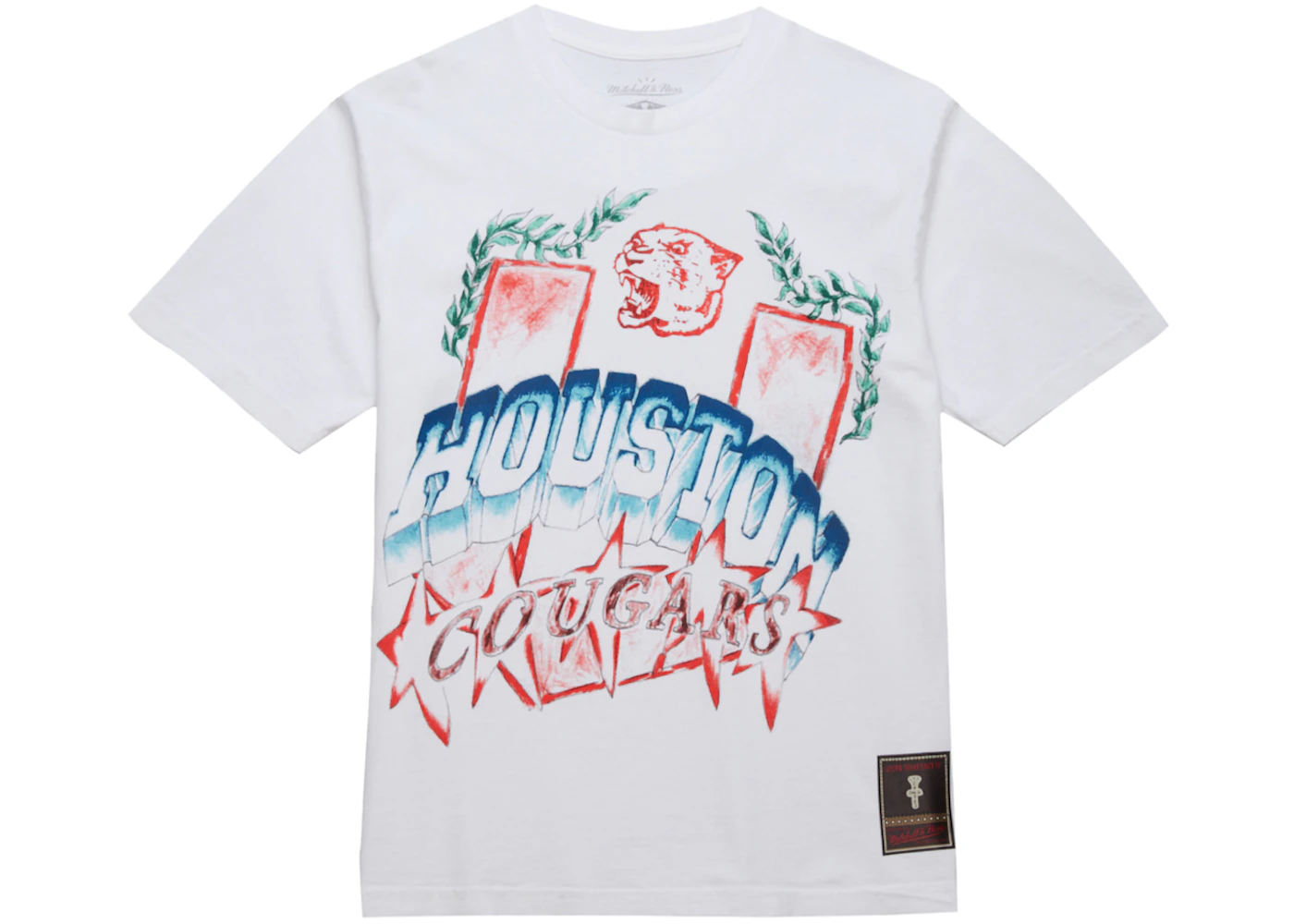 Travis Scott x Mitchell & Ness Houston Cougars Hand-Drawn T-Shirt