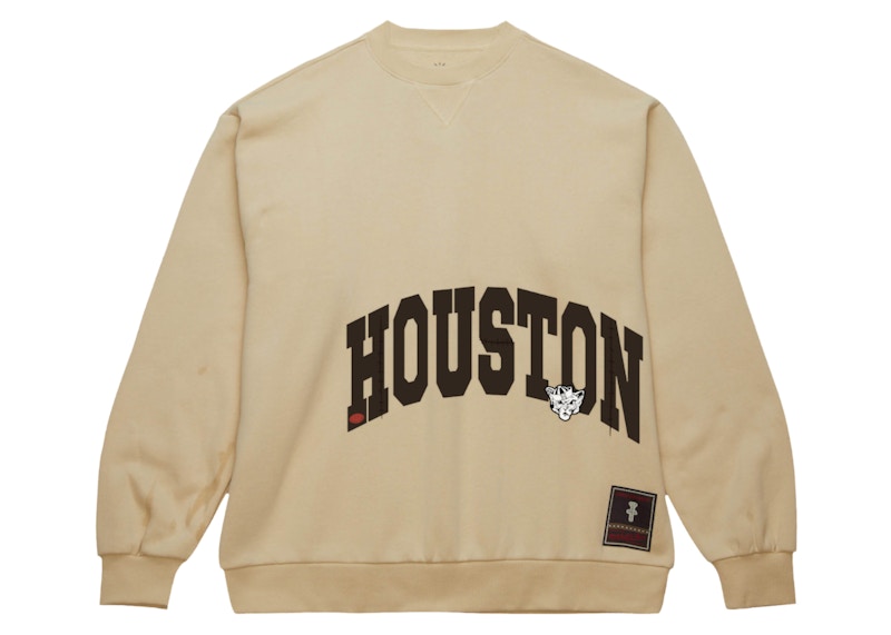 Pre-owned Travis Scott X Mitchell & Ness Houston Cougars Pullover Sweatshirt In Tan