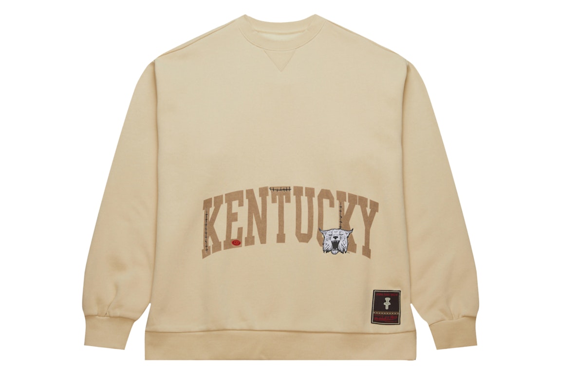 Pre-owned Travis Scott X Mitchell & Ness Kentucky Wildcats Pullover Sweatshirt Tan