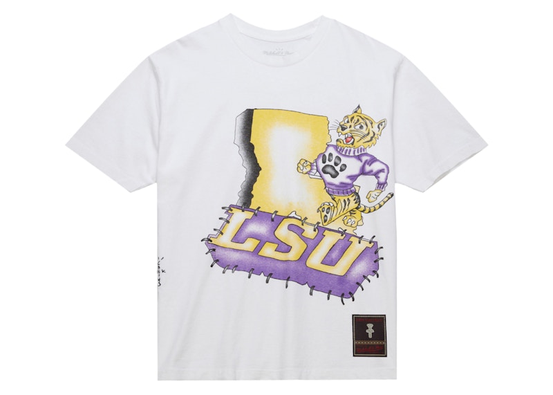 Travis Scott x Mitchell & Ness LSU Tigers Hand-Drawn T-Shirt White