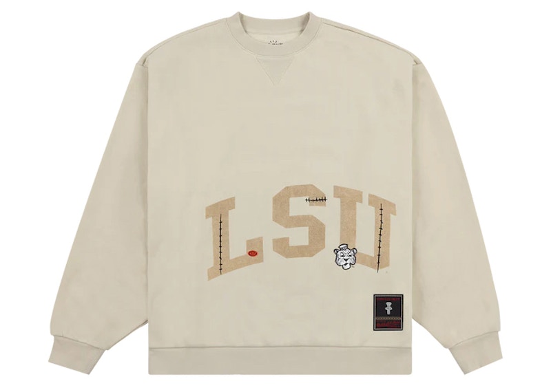 Pre-owned Travis Scott X Mitchell & Ness Lsu Tigers Pullover Sweatshirt In Tan