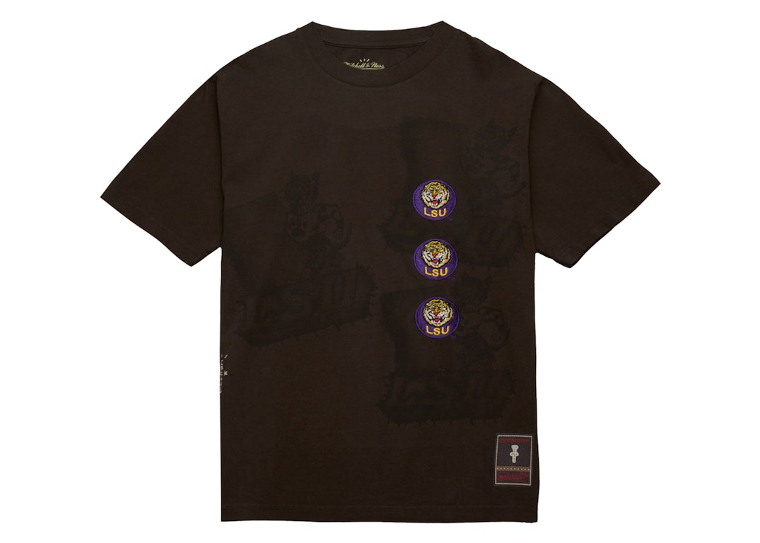 Pre-owned Travis Scott X Mitchell & Ness Lsu Tigers Seal T-shirt Brown
