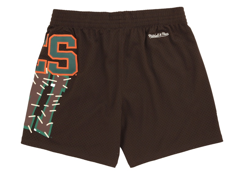 Travis Scott x Mitchell & Ness Miami Hurricanes Basketball Shorts Brown