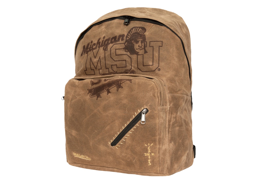 Pre-owned Travis Scott X Mitchell & Ness Michigan State Spartans Backpack Brown