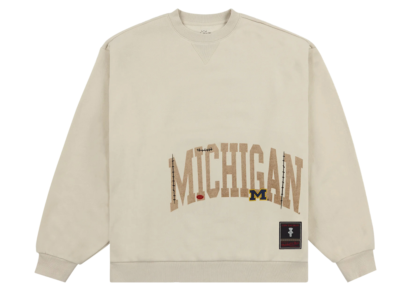 Travis Scott x Mitchell & Ness Michigan Wolverines Pullover Sweatshirt Tan