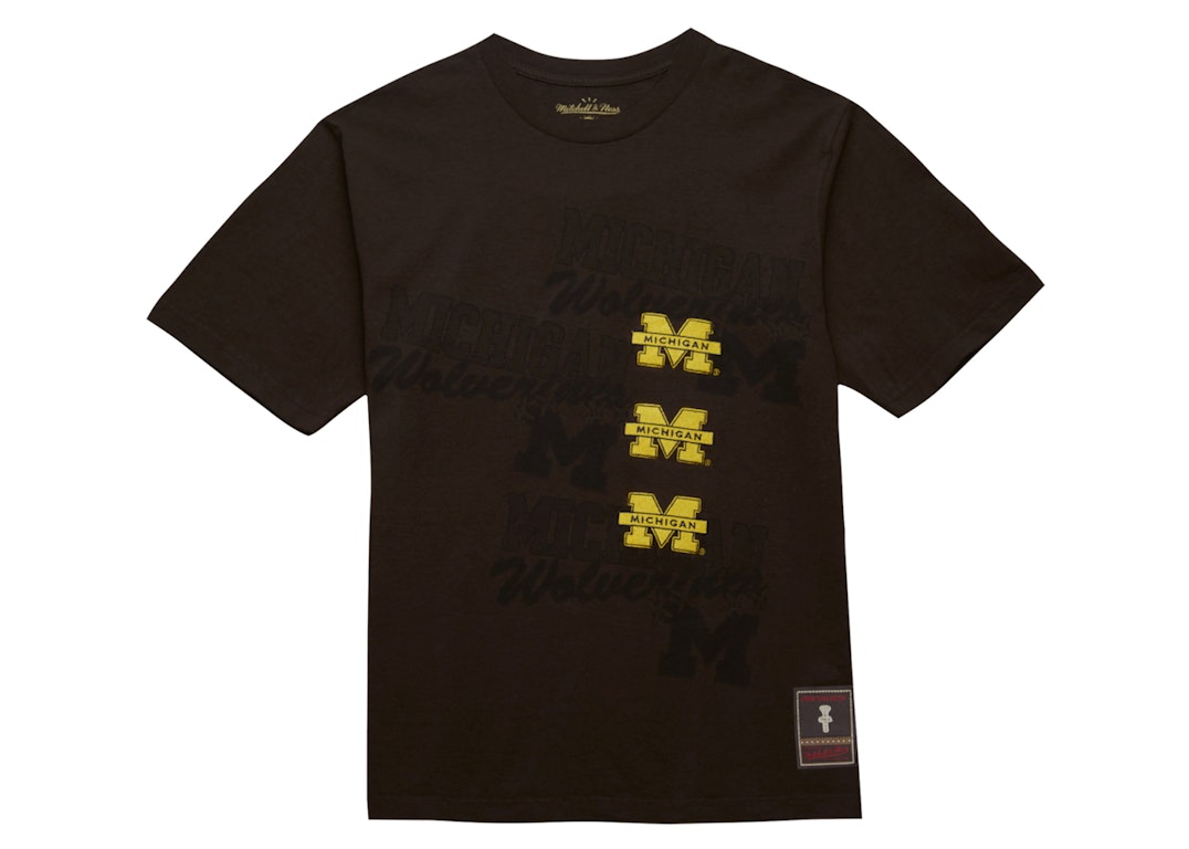 Pre-owned Travis Scott X Mitchell & Ness Michigan Wolverines Seal T-shirt Brown