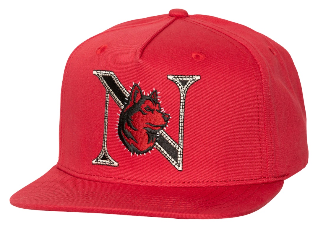 Pre-owned Travis Scott X Mitchell & Ness Northeastern Huskies Snapback Hat Red