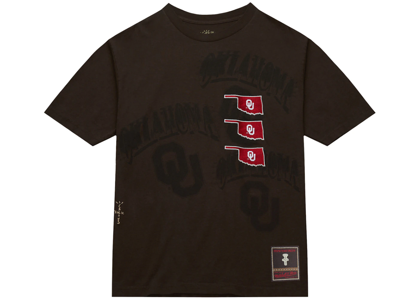 Travis Scott x Mitchell Ness Oklahoma Sooners Seal T-Shirt Brown