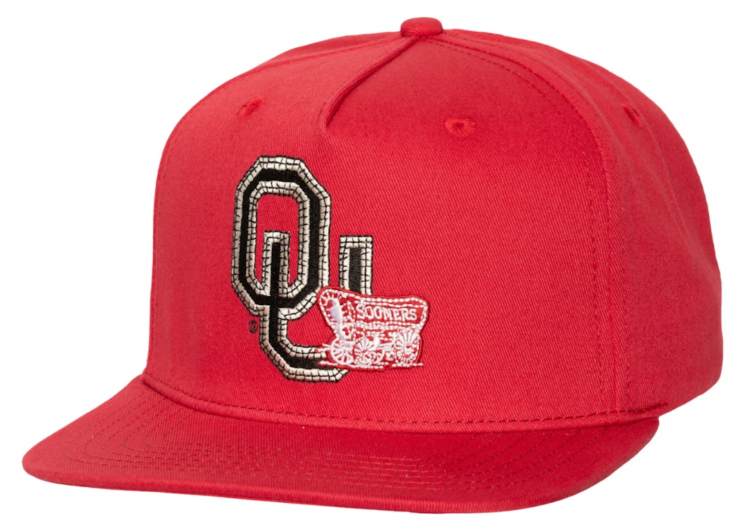 Pre-owned Travis Scott X Mitchell & Ness Oklahoma Sooners Snapback Hat Red