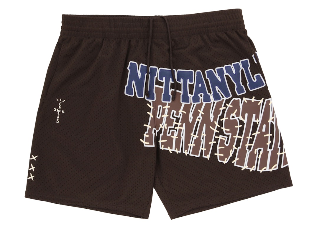 Pre-owned Travis Scott X Mitchell & Ness Penn State Nittany Lions Basketball Shorts Brown