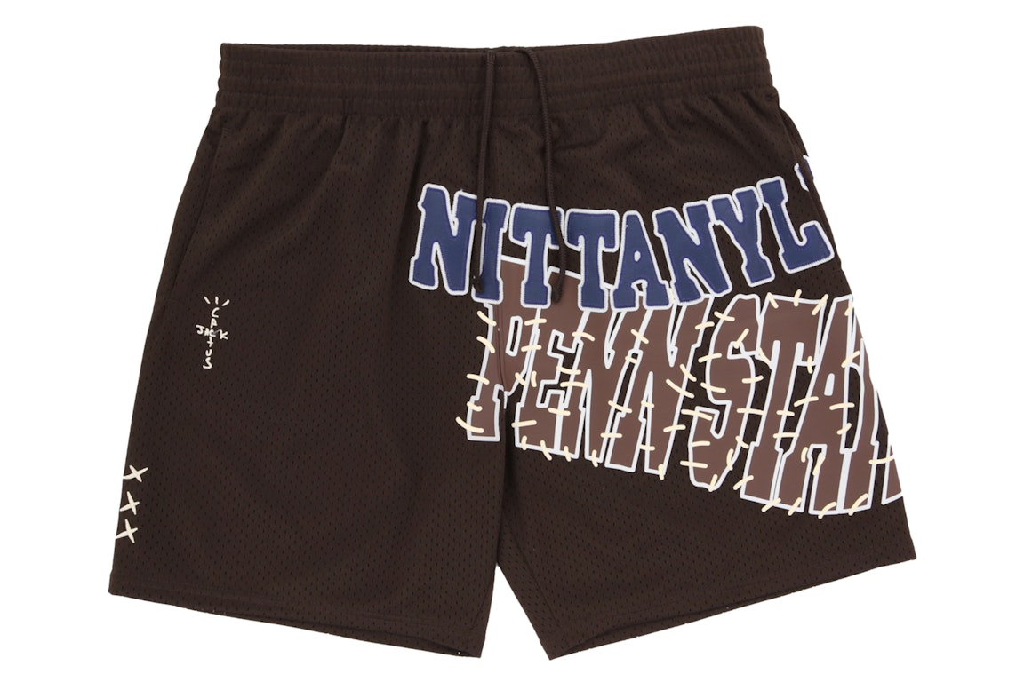 Pre-owned Travis Scott X Mitchell & Ness Penn State Nittany Lions Basketball Shorts Brown