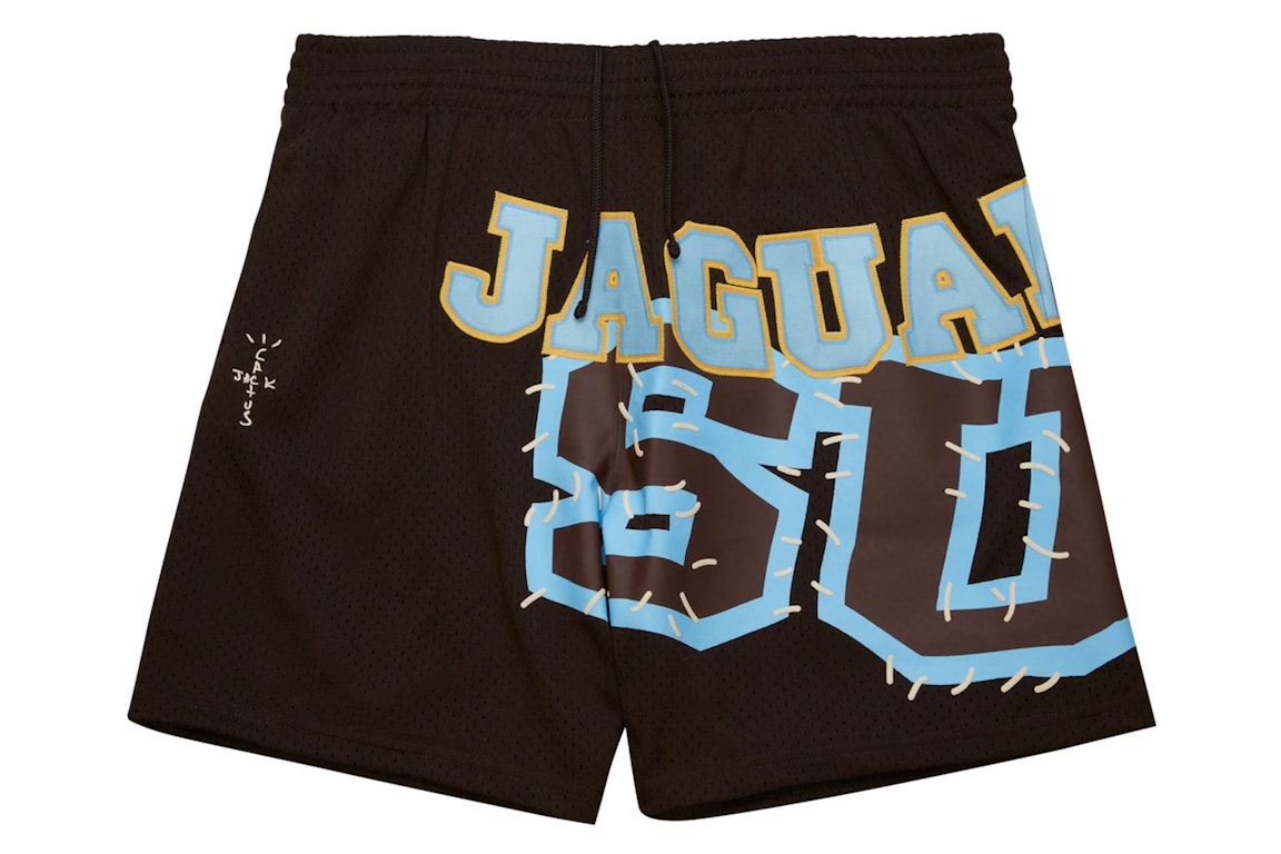Pre-owned Travis Scott X Mitchell & Ness Southern University Jaguars Basketball Shorts Brown