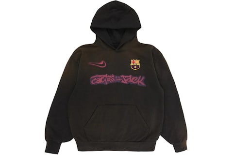Travis Scott x Nike x FC Barcelona Spray Logo Hoodie Black Men's