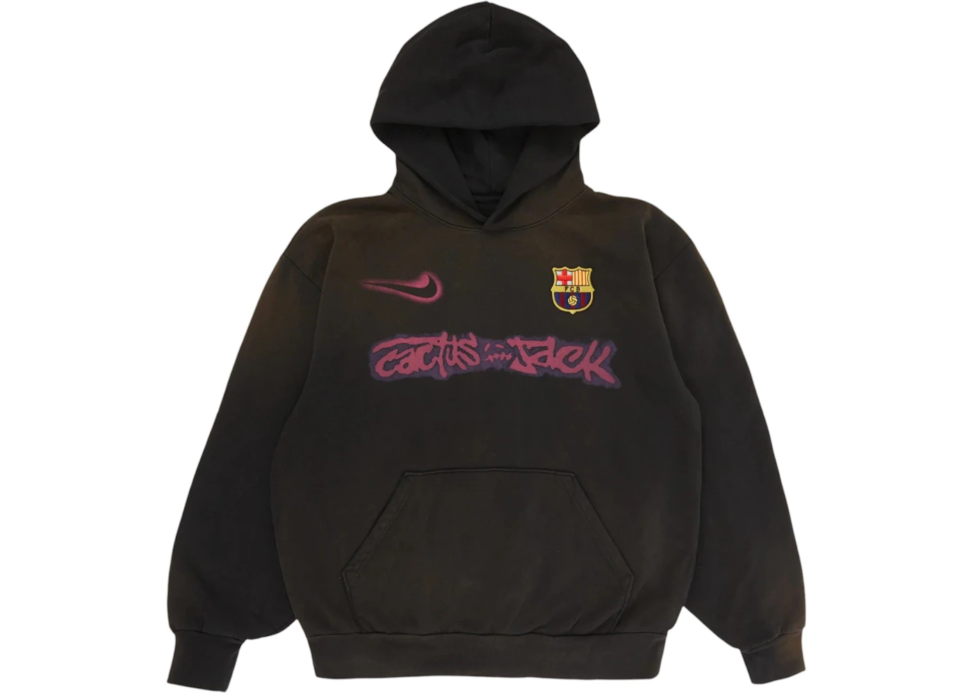 Travis Scott x Nike x FC Barcelona Spray Logo Hoodie Black Hombre - SS25 - US
