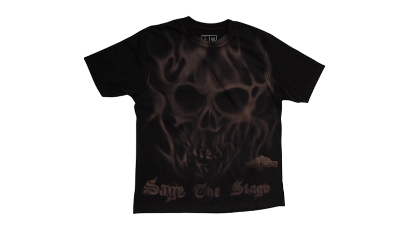 Pre-owned Travis Scott Men's X Wwe Sage The Stage Tee Shirt In Black