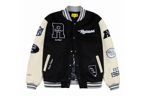 Tyler, The Creator Golf Wang x NFL Raiders Letterman Jacket Black